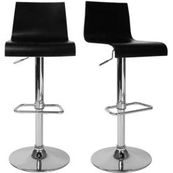 MILIBOO Tabouret De Bar / Cuisine Moderne NEWSURF (lot De 2) - Noir - Noir