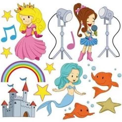 MILIBOO Stickers Fille 30x30cm - Rose - Rose