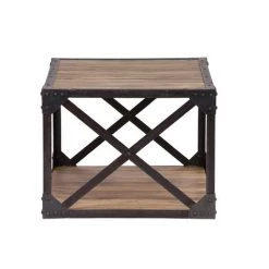 MILIBOO Table Basse Bois Massif Et Métal Industrielle ATELIER - Bois Clair / Noir -France MILIBOO Soldes 2022 13150839 3