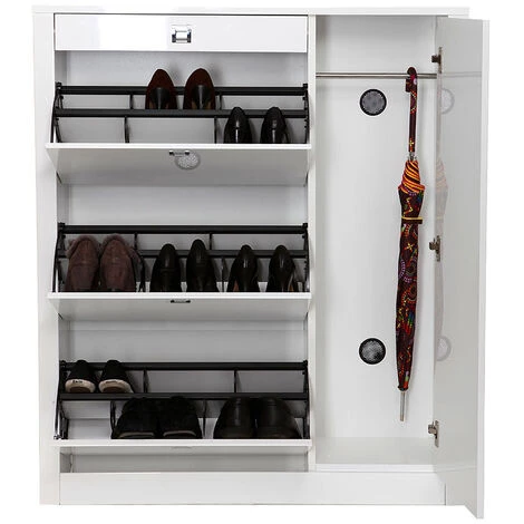 MILIBOO Meuble à Chaussures Design Laqué Blanc REVA - Blanc Laqué 4 MILIBOO Meuble à Chaussures Design Laqué Blanc REVA - Blanc Laqué – Image 2