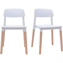 MILIBOO Chaises Design Scandinave (lot De 2) GILDA - Blanc - Blanc