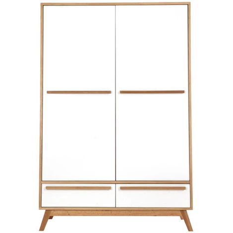 MILIBOO Penderie Deux Portes Design Scandinave HELIA - Blanc 3 MILIBOO Penderie Deux Portes Design Scandinave HELIA - Blanc