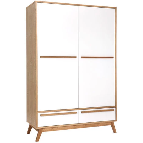 MILIBOO Penderie Deux Portes Design Scandinave HELIA - Blanc 4 MILIBOO Penderie Deux Portes Design Scandinave HELIA - Blanc – Image 2