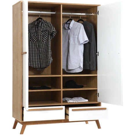 MILIBOO Penderie Deux Portes Design Scandinave HELIA - Blanc 5 MILIBOO Penderie Deux Portes Design Scandinave HELIA - Blanc – Image 3