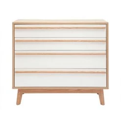 MILIBOO Commode 4 Tiroirs Design Scandinave HELIA - Blanc
