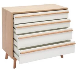 MILIBOO Commode 4 Tiroirs Design Scandinave HELIA - Blanc -France MILIBOO Soldes 2022 13150976 3