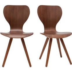 MILIBOO Chaises Vintage Finition (lot De 2) NORDECO - Noyer - Noyer