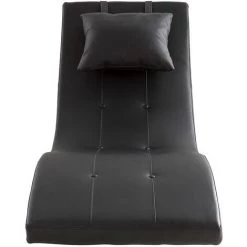 MILIBOO Chaise Longue Design MONACO - Noir - Noir