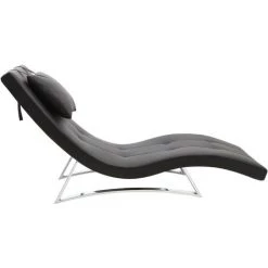 MILIBOO Chaise Longue Design MONACO - Noir - Noir -France MILIBOO Soldes 2022 13151013 3