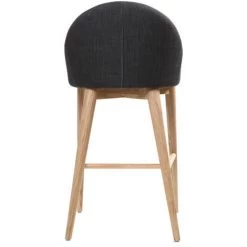 MILIBOO Tabouret De Bar Design En Tissu Bois 65 Cm DALIA - Gris Anthracite - Gris Anthracite -France MILIBOO Soldes 2022 13151040 4