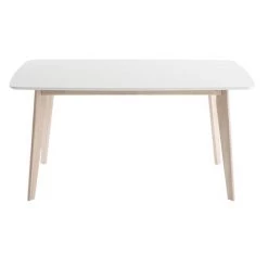 MILIBOO Table à Manger Design L150 Cm LEENA - Blanc - Blanc