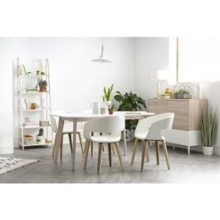 MILIBOO Table à Manger Design L150 Cm LEENA - Blanc - Blanc -France MILIBOO Soldes 2022 13151069 5