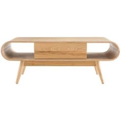 MILIBOO Table Basse Scandinave Frêne Naturel Rectangulaire BALTIK - Naturel
