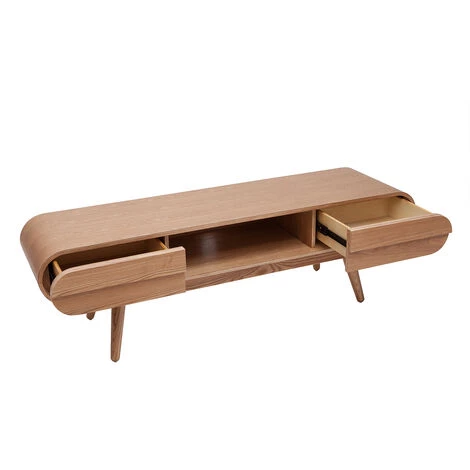 MILIBOO Meuble TV Design 2 Tiroirs BALTIK - Naturel - Naturel 5 MILIBOO Meuble TV Design 2 Tiroirs BALTIK - Naturel - Naturel – Image 3