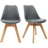 MILIBOO Chaises Design Avec Pieds Bois (lot De 2) PAULINE - Gris - Gris -France MILIBOO Soldes 2022 13151099 1