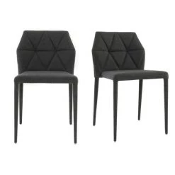 MILIBOO Chaises Empilables Design (lot De 2) KARLA - Gris Foncé - Gris Foncé