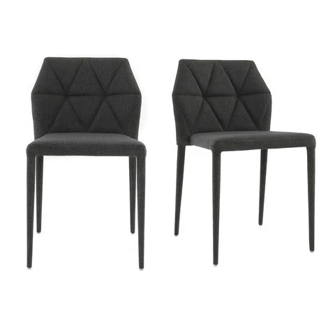 MILIBOO Chaises Empilables Design (lot De 2) KARLA - Gris Foncé - Gris Foncé 3 MILIBOO Chaises Empilables Design (lot De 2) KARLA - Gris Foncé - Gris Foncé