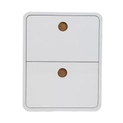 MILIBOO Meuble à Chaussures Design 2 Tiroirs Blanc Brillant Et Frêne KOPEN - Blanc