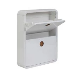 MILIBOO Meuble à Chaussures Design 2 Tiroirs Blanc Brillant Et Frêne KOPEN - Blanc -France MILIBOO Soldes 2022 13151112 3