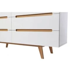 MILIBOO Commode Scandinave Blanc Brillant Et Frêne 6 Tiroirs MELKA - Blanc -France MILIBOO Soldes 2022 13151115 4