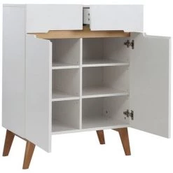 MILIBOO Buffet Scandinave Blanc Et Frêne 80cm MELKA - Blanc -France MILIBOO Soldes 2022 13151116 3