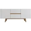 MILIBOO Buffet Scandinave Blanc Brillant Et Frêne 160cm MELKA - Blanc -France MILIBOO Soldes 2022 13151117 1