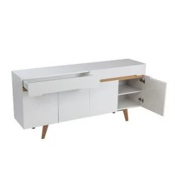 MILIBOO Buffet Scandinave Blanc Brillant Et Frêne 180cm MELKA - Blanc -France MILIBOO Soldes 2022 13151118 3