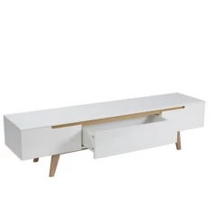 MILIBOO Meuble TV Scandinave Blanc Brillant Et Frêne 180cm MELKA - Blanc -France MILIBOO Soldes 2022 13151119 3