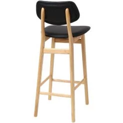 MILIBOO Chaise De Bar Design Noir Et Bois Naturel 65 Cm NORDECO - Noir -France MILIBOO Soldes 2022 13151167 3