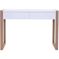 MILIBOO Console Design Blanche Et Chêne 2 Tiroirs L120 Cm ARMEL - Blanc
