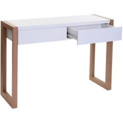 MILIBOO Console Design Blanche Et Chêne 2 Tiroirs L120 Cm ARMEL - Blanc -France MILIBOO Soldes 2022 13151170 3