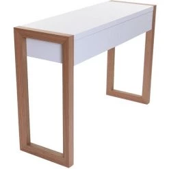 MILIBOO Console Design Blanche Et Chêne 2 Tiroirs L120 Cm ARMEL - Blanc -France MILIBOO Soldes 2022 13151170 4