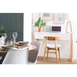 MILIBOO Console Design Blanche Et Chêne 2 Tiroirs L120 Cm ARMEL - Blanc -France MILIBOO Soldes 2022 13151170 5