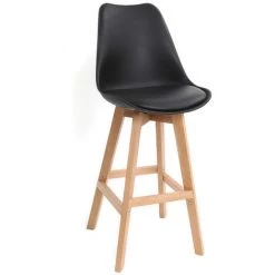 MILIBOO Tabourets De Bar Design Bois H65 Cm (lot De 2) PAULINE - Noir - Noir -France MILIBOO Soldes 2022 13151199 3