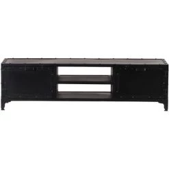 MILIBOO Meuble TV Design Métal Noir 150cm FACTORY - Noir