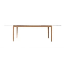 MILIBOO Table à Manger Scandinave Extensible Blanche Pieds Bois Rectangulaire L180-260 Cm DELAH - Bois Clair / Blanc -France MILIBOO Soldes 2022 13151204 3