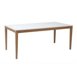 MILIBOO Table à Manger Scandinave Extensible Blanche Pieds Bois Rectangulaire L180-260 Cm DELAH - Bois Clair / Blanc -France MILIBOO Soldes 2022 13151204 4