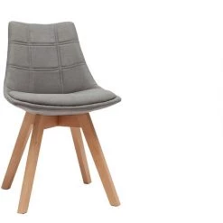 MILIBOO Chaises Scandinaves En Tissu Cassé Bois (lot De 2) MATILDE - Gris Clair - Gris Clair -France MILIBOO Soldes 2022 13151206 3