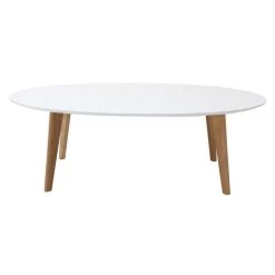 MILIBOO Table Basse Scandinave L120 Cm EKKA - Blanc - Blanc