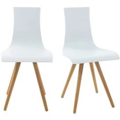 MILIBOO Chaises Design Bois Et Blanc (lot De 2) BALTIK - Blanc