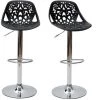 MILIBOO Tabouret De Bar Design Baroque Lot De 2 BAROCCA - Noir - Noir