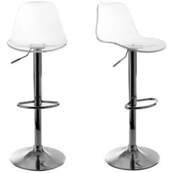 MILIBOO Tabourets De Bar Design Réglables Transparents (lot De 2) GALILEO - Transparent