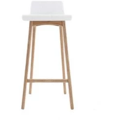 MILIBOO Chaise De Bar Scandinave 75 Cm BALTIK - Blanc - Blanc
