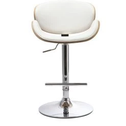 MILIBOO Tabouret De Bar Design Bois WALNUT - Bois Clair / Blanc - Bois Clair / Blanc