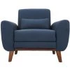 MILIBOO Fauteuil Design Tissu Pieds Chêne EKTOR - Bleu - Bleu -France MILIBOO Soldes 2022 13151275 1