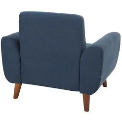 MILIBOO Fauteuil Design Tissu Pieds Chêne EKTOR - Bleu - Bleu -France MILIBOO Soldes 2022 13151275 3