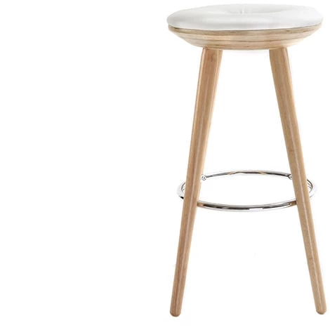 MILIBOO Tabouret De Bar Scandinave 65cm PU Pieds NORDECO - Bois Clair / Blanc - Bois Clair / Blanc 3 MILIBOO Tabouret De Bar Scandinave 65cm PU Pieds NORDECO - Bois Clair / Blanc - Bois Clair / Blanc