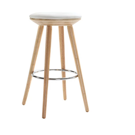MILIBOO Tabouret De Bar Scandinave 65cm PU Pieds NORDECO - Bois Clair / Blanc - Bois Clair / Blanc 4 MILIBOO Tabouret De Bar Scandinave 65cm PU Pieds NORDECO - Bois Clair / Blanc - Bois Clair / Blanc – Image 2