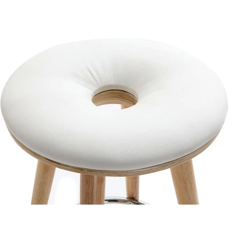 MILIBOO Tabouret De Bar Scandinave 65cm PU Pieds NORDECO - Bois Clair / Blanc - Bois Clair / Blanc 5 MILIBOO Tabouret De Bar Scandinave 65cm PU Pieds NORDECO - Bois Clair / Blanc - Bois Clair / Blanc – Image 3