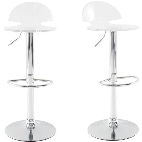 MILIBOO Tabouret De Bar Design Plexiglas Lot De 2 ORION - Transparent - Transparent 3 MILIBOO Tabouret De Bar Design Plexiglas Lot De 2 ORION - Transparent - Transparent